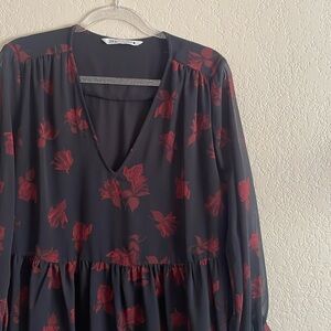 Zara Red Floral Dress